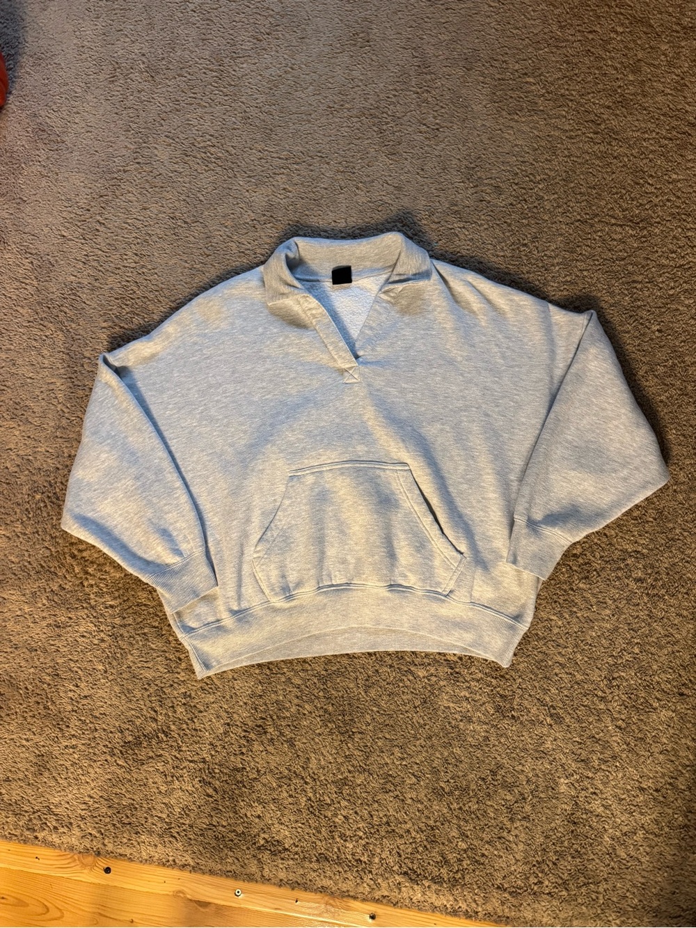 Pacsun Light Gray Pullover Sweater with V-Notch Collar